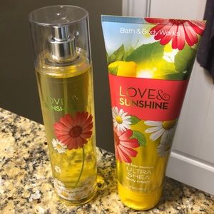 Bath and body works Love & Sunshine set